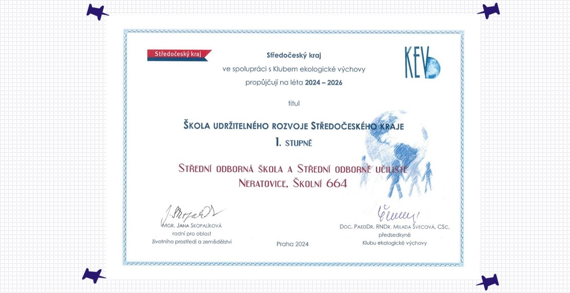 OCENĚNÍ – ŠKOLA UDRŽITELNÉHO ROZVOJE 1.STUPNĚ