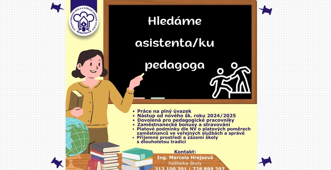 Hledáme nového kolegu na pozici asistenta pedagoga.