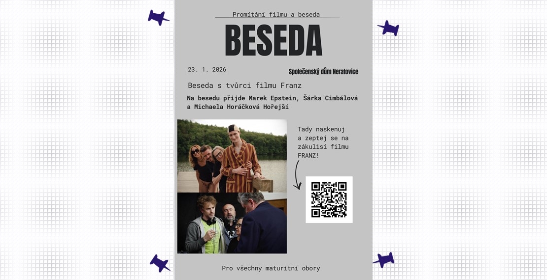 Pozvánka na besedu a promítání filmu Franz